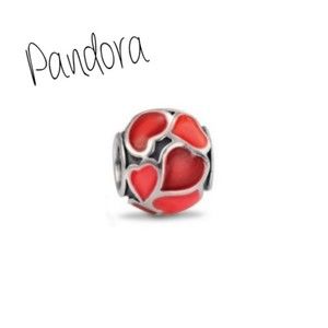 Pandora Red Hot Love Hearts Charm Bead 925 Sterling Silver 790436ER